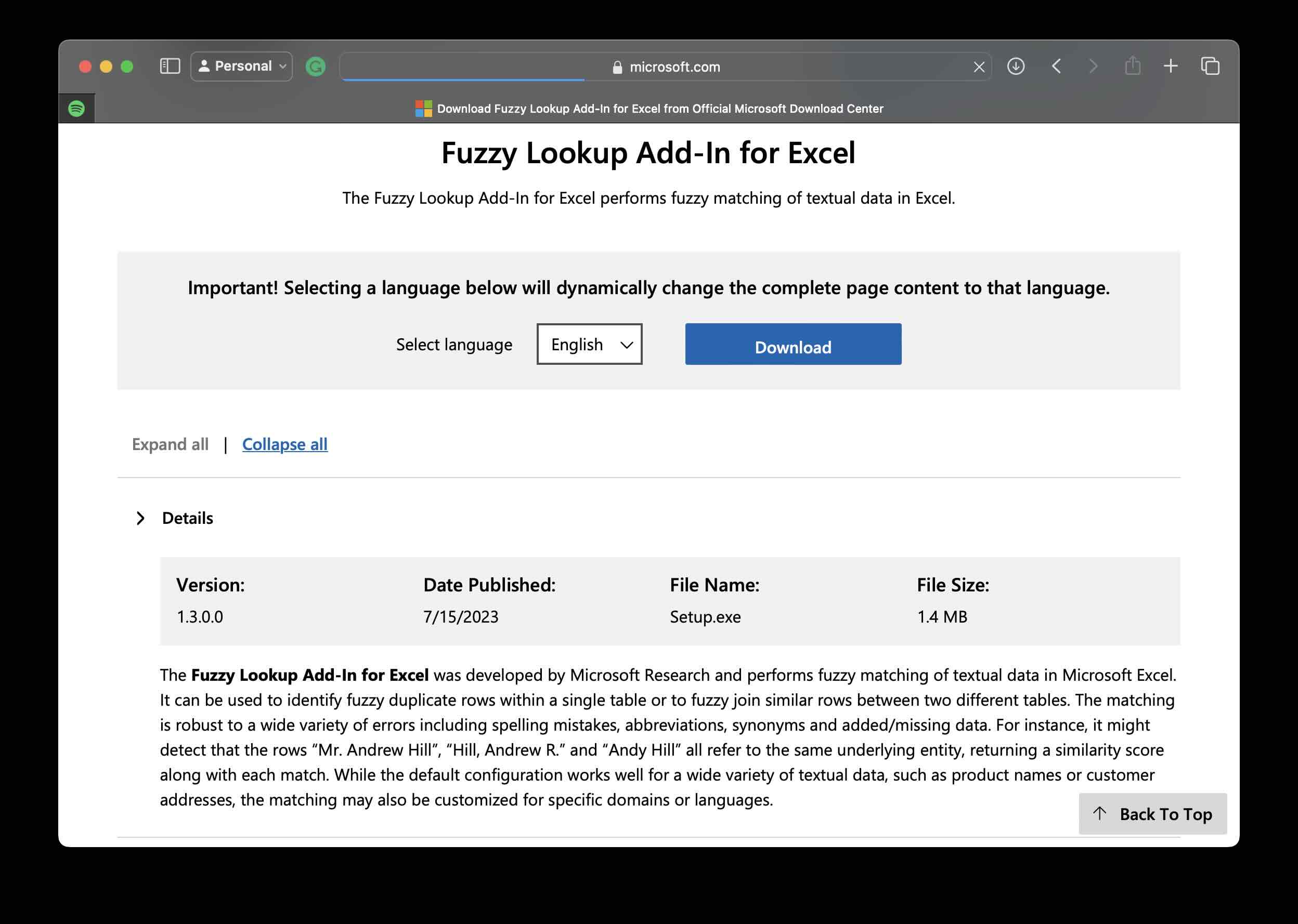 Fuzzy Lookup Add-In for Excel